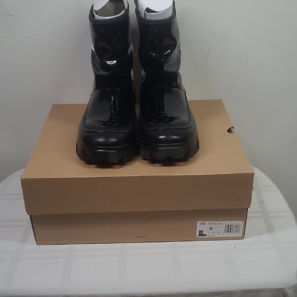 UGG Glossy Black and White Boots